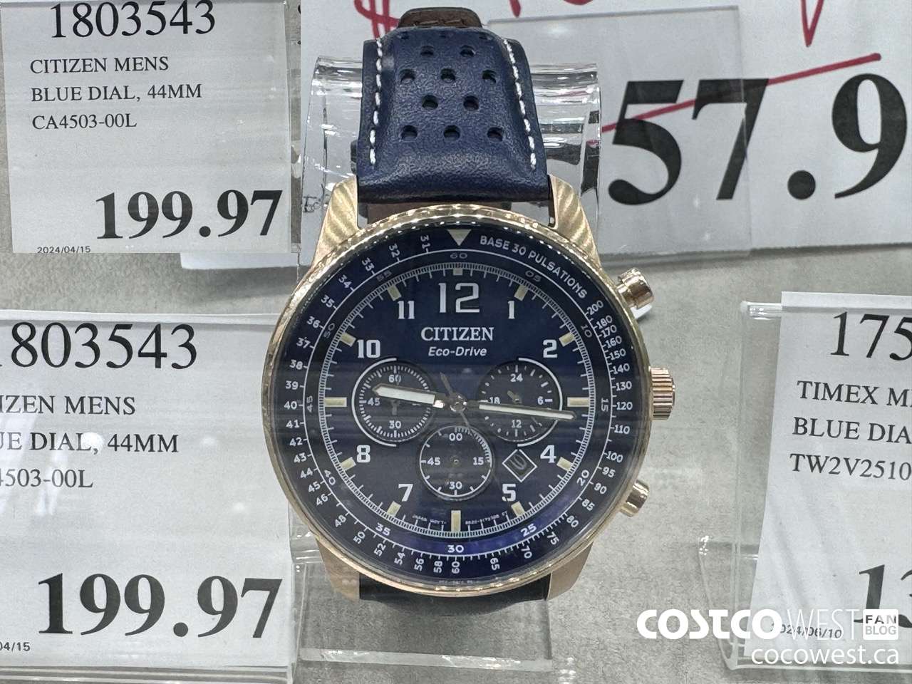 1803543 CITIZEN MENS BLUE DIAL, 44MM CA4503-00L $199.97