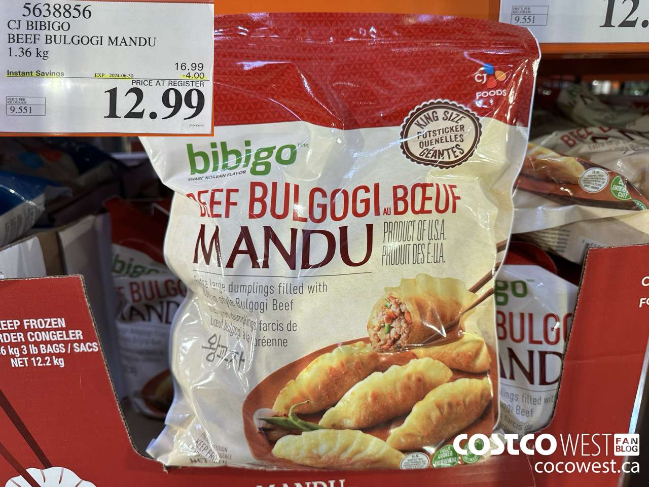 5638856 CJ BIBIGO BEEF BULGOGI MANDU 1.36 kg ($4.00 INSTANT SAVINGS EXPIRES ON 2024-06-30) $12.99