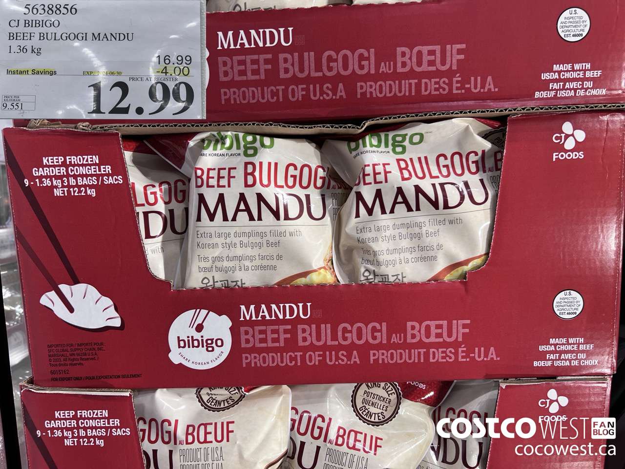 5638856 CJ BIBIGO BEEF BULGOGI MANDU 1.36 kg ($4.00 INSTANT SAVINGS EXPIRES ON 2024-06-30) $12.99