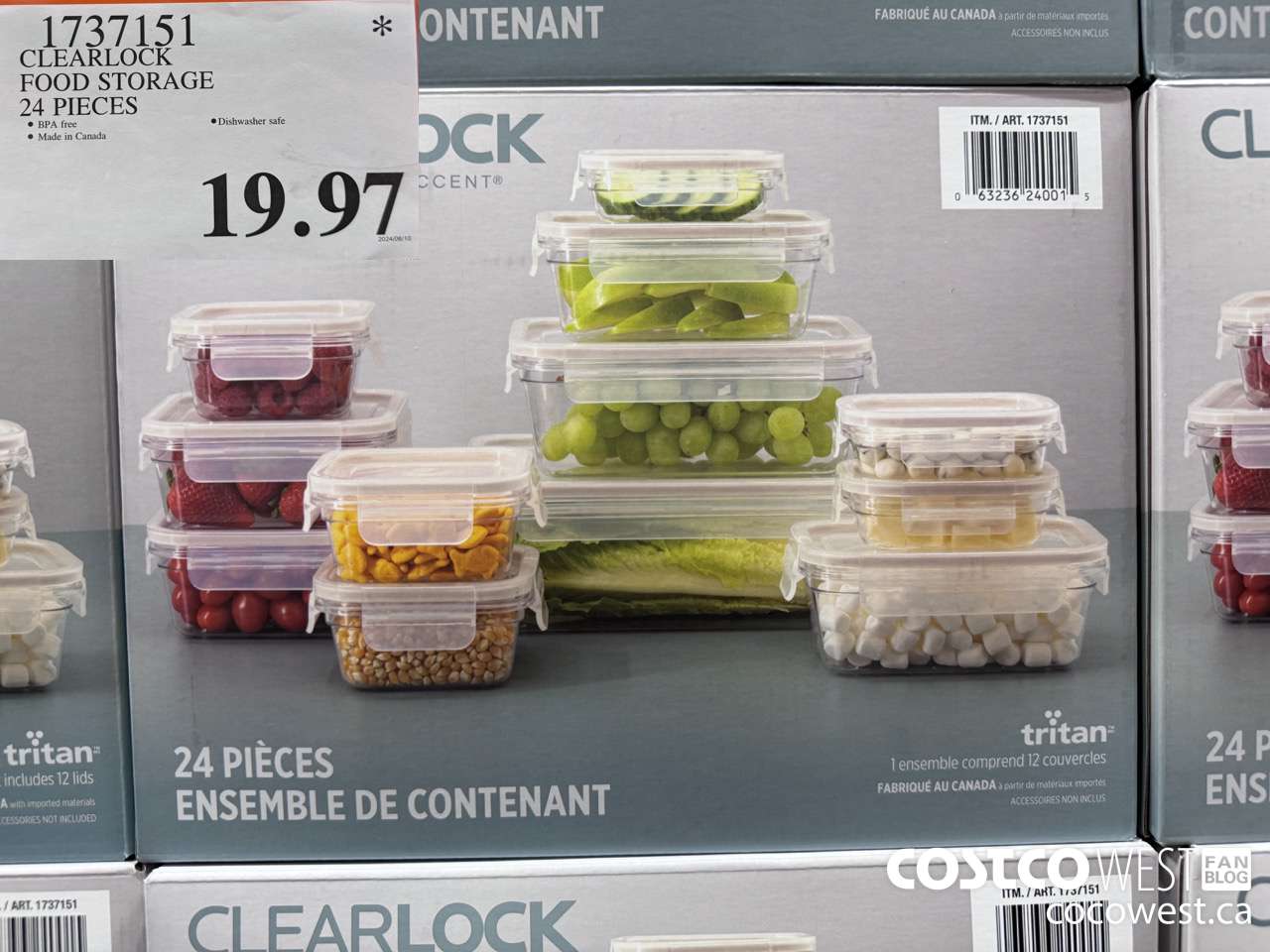 1737151 CLEARLOCK FOOD STORAGE 24 PIECES $19.97