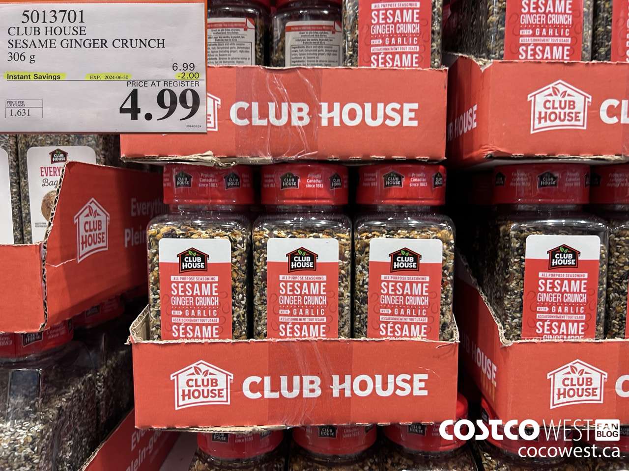 5013701 CLUB HOUSE SESAME GINGER CRUNCH 306 g ($2.00 INSTANT SAVINGS EXPIRES ON 2024-06-30) $4.99