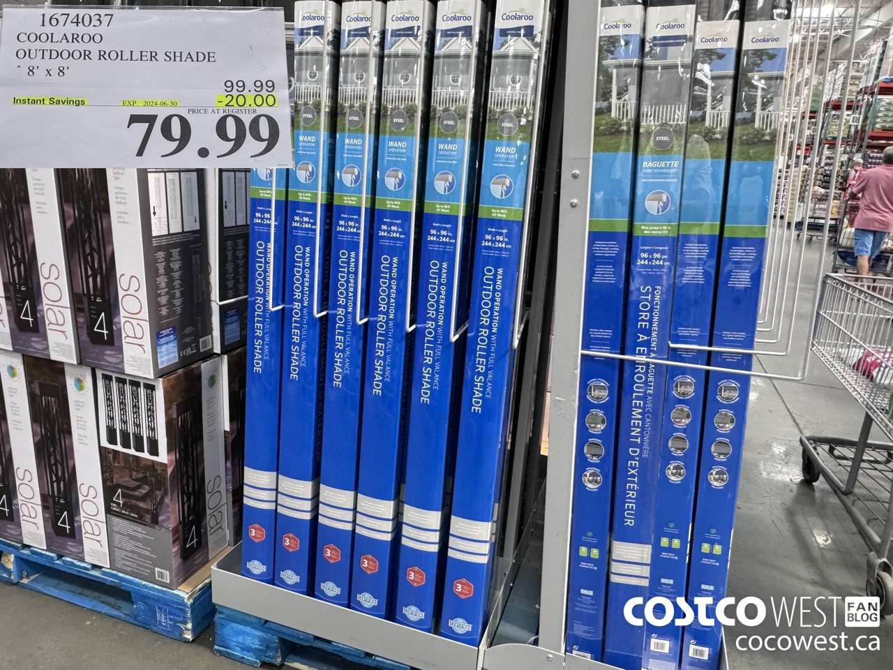 1674037 COOLAROO OUTDOOR ROLLER SHADE 8' X 8' ($20.00 INSTANT SAVINGS EXPIRES ON 2024-06-30) $79.99