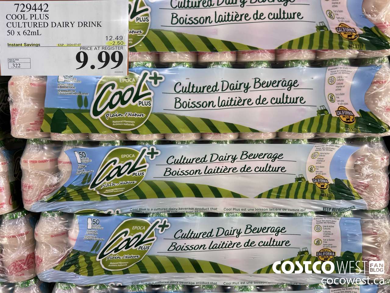 729442 COOL PLUS CULTURED DAIRY DRINK 50 x 62mL ($2.50 INSTANT SAVINGS EXPIRES ON 2024-07-07) $9.99