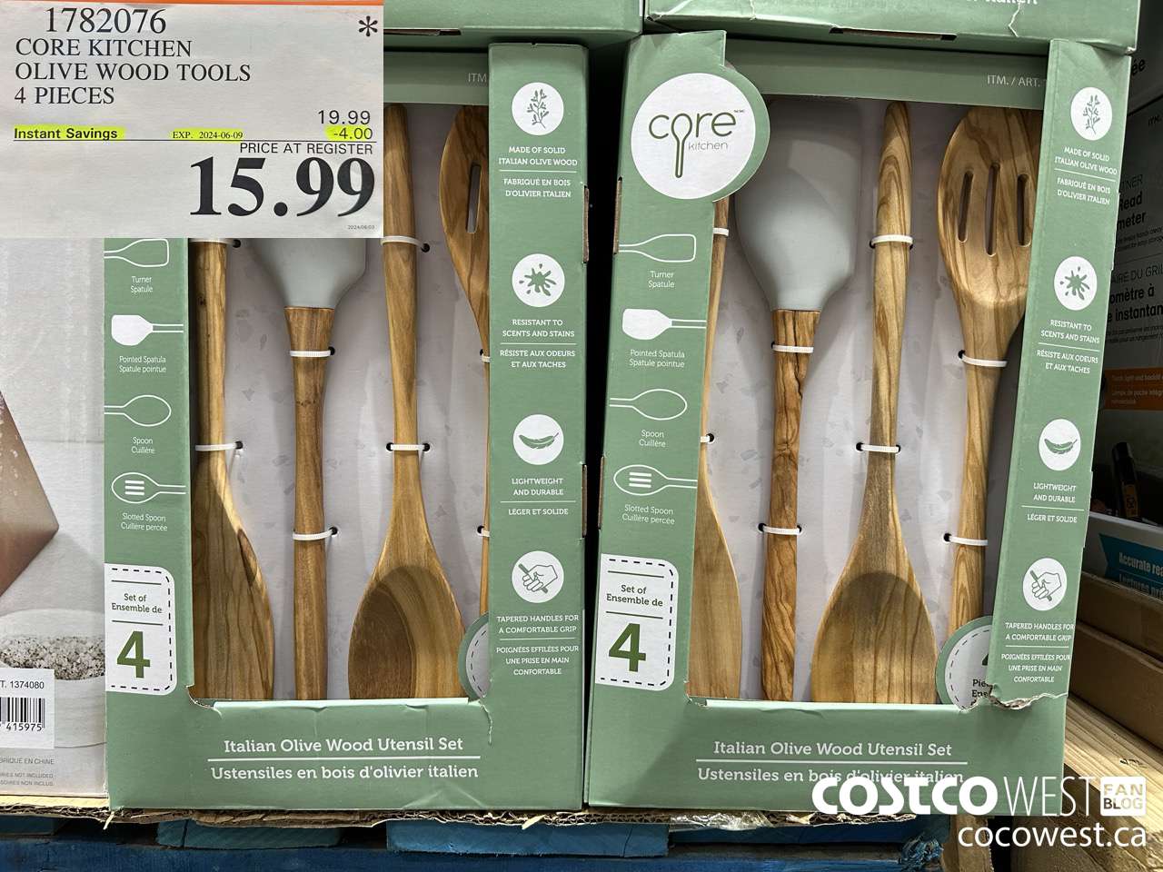 1782076 CORE KITCHEN OLIVE WOOD TOOLS 4 PIECES 8 ($4.00 INSTANT SAVINGS EXPIRES ON 2024-06-09) $15.99