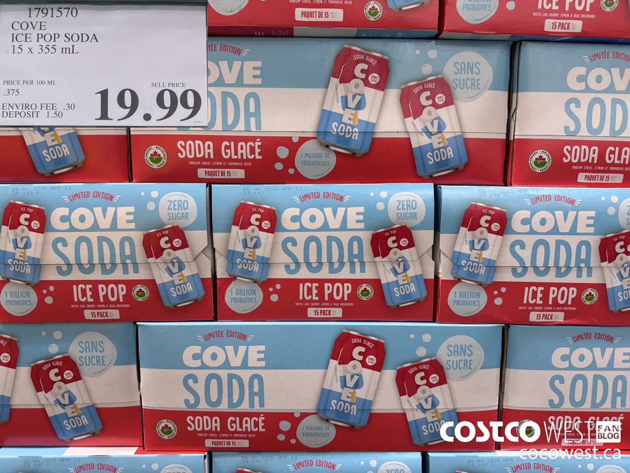 1791570 COVE ICE POP SODA 15 X 355 ML $19.99