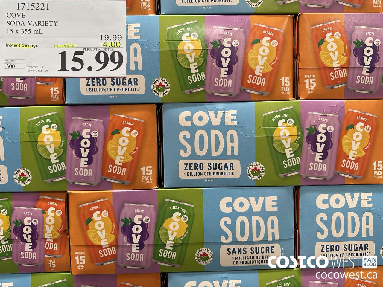 1715221 COVE SODA VARIETY 15 X 355ML ($4.00 INSTANT SAVINGS EXPIRES ON 2024-06-30) $15.99