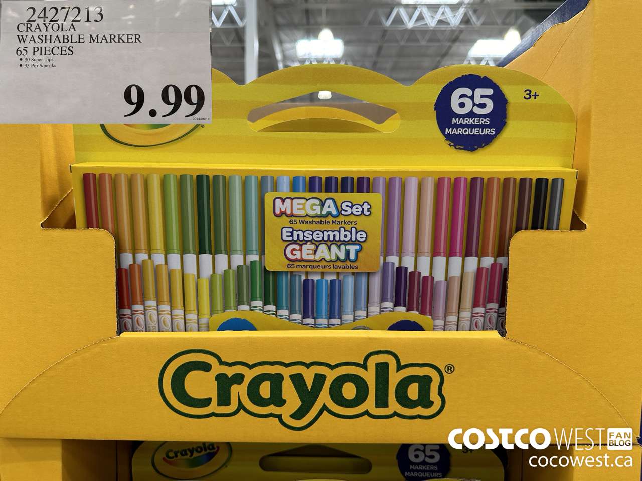 2427213 CRAYOLA MEGA SET 65 WASHABLE MARKERS $9.99