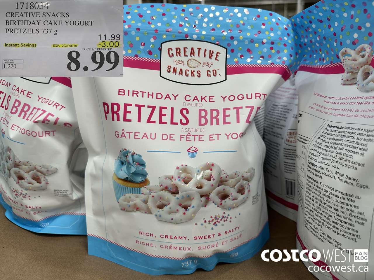 1718034 CREATIVE SNACKS BIRTHDAY CAKE YOGURT PRETZELS 737G ($3.00 INSTANT SAVINGS EXPIRES ON 2024-06-30) $8.99