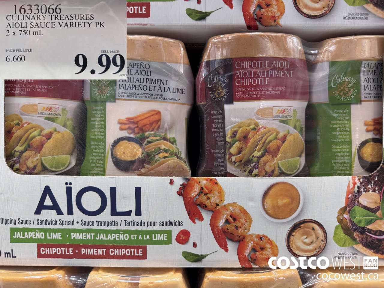 1633066 CULINARY TREASURES AIOLI SAUCE VARIETY PK 2 X 750ML $9.99