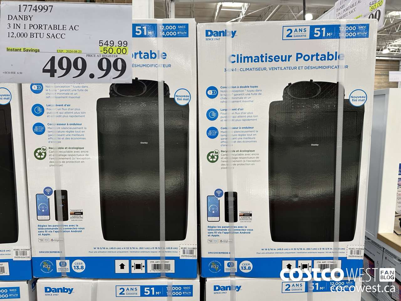 1774997 DANBY 3 IN 1 PORTABLE AC 12,000 BTU SACC ($50.00 INSTANT SAVINGS EXPIRES ON 2024-08-23) $499.99