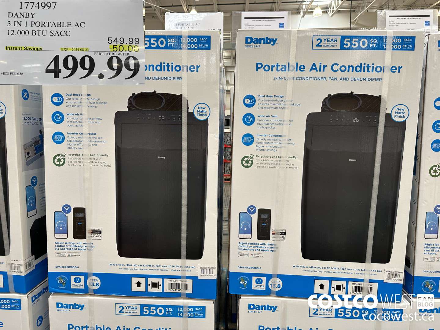 1774997 DANBY 3 IN 1 PORTABLE AC 12,000 BTU SACC ($50.00 INSTANT SAVINGS EXPIRES ON 2024-08-23) $499.99