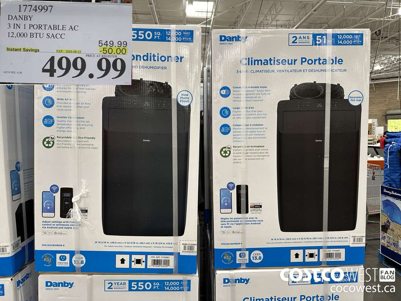 1774997 DANBY 3 IN 1 PORTABLE AC 12,000 BTU SACC ($50.00 INSTANT SAVINGS EXPIRES ON 2024-08-23) $499.99