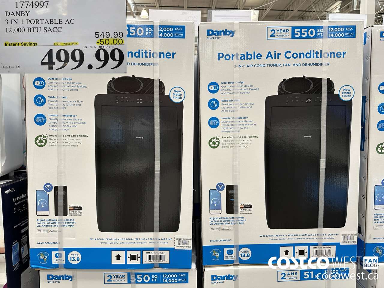 1774997 DANBY 3 IN 1 PORTABLE AC 12,000 BTU SACC ($50.00 INSTANT SAVINGS EXPIRES ON 2024-08-23) $499.99