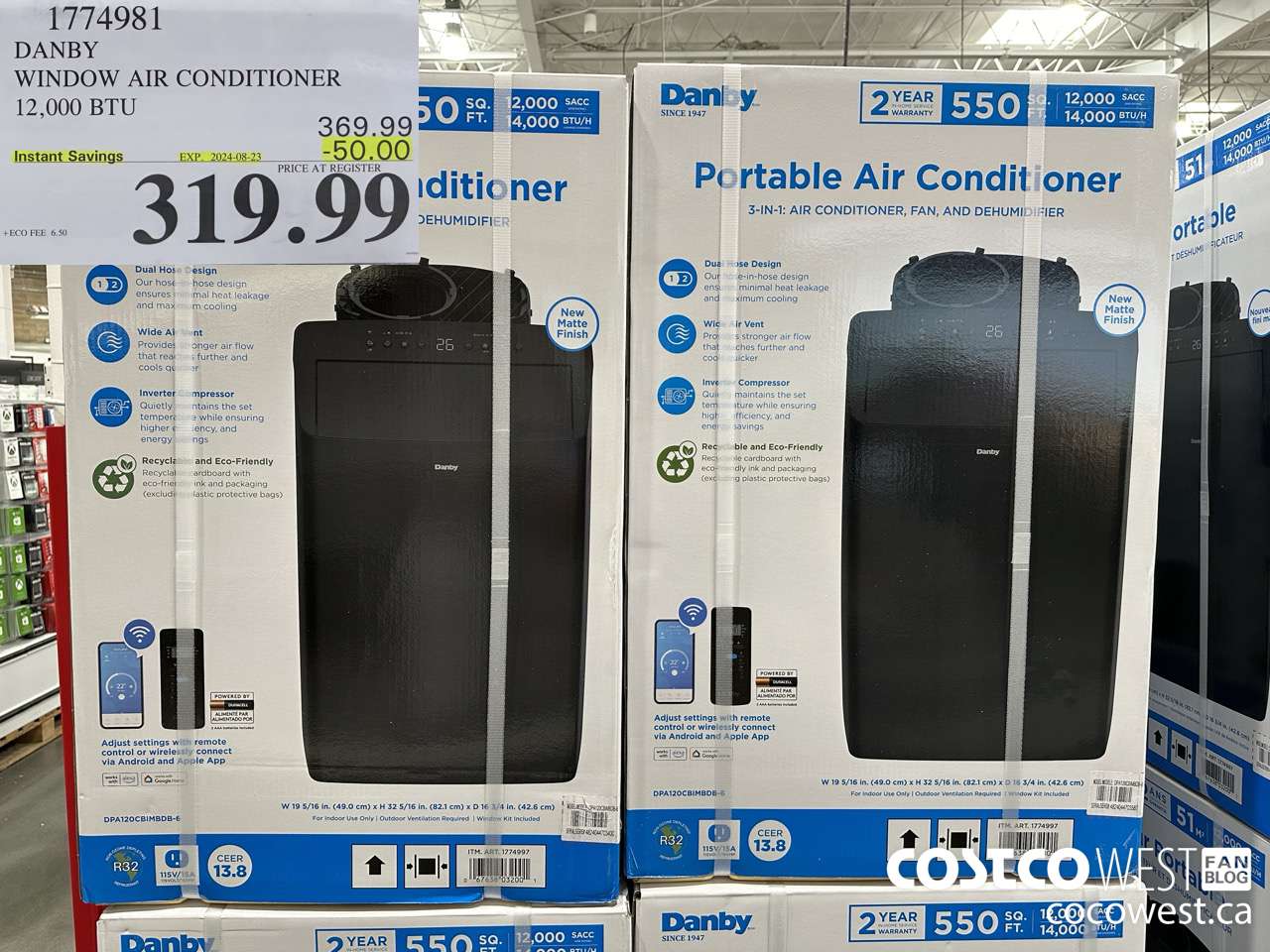 1774981 DANBY WINDOW AIR CONDITIONER 12,000 BTU ($50.00 INSTANT SAVINGS EXPIRES ON 2024-08-23) $319.99