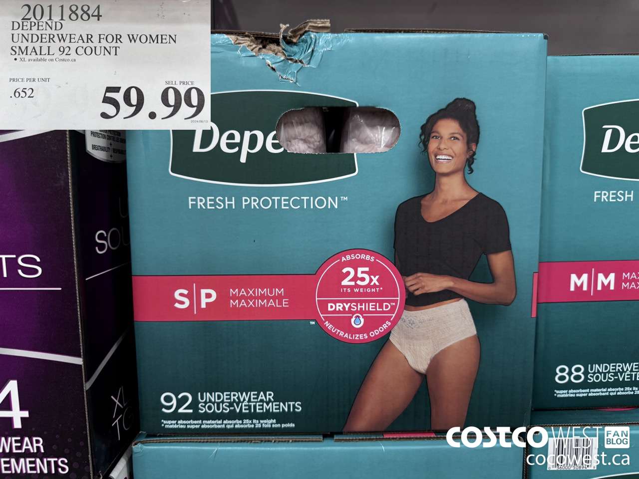 2011884 DEPEND UNDERWEAR FOR WOMEN S, M, L, XL $59.99