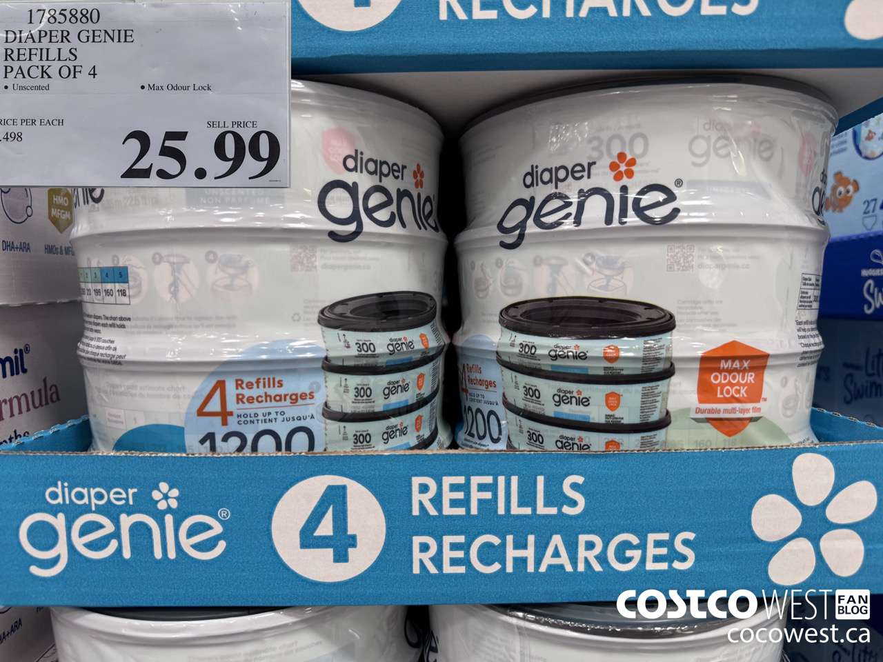 1785880 DIAPER GENIE REFILLS PACK OF 4 $25.99