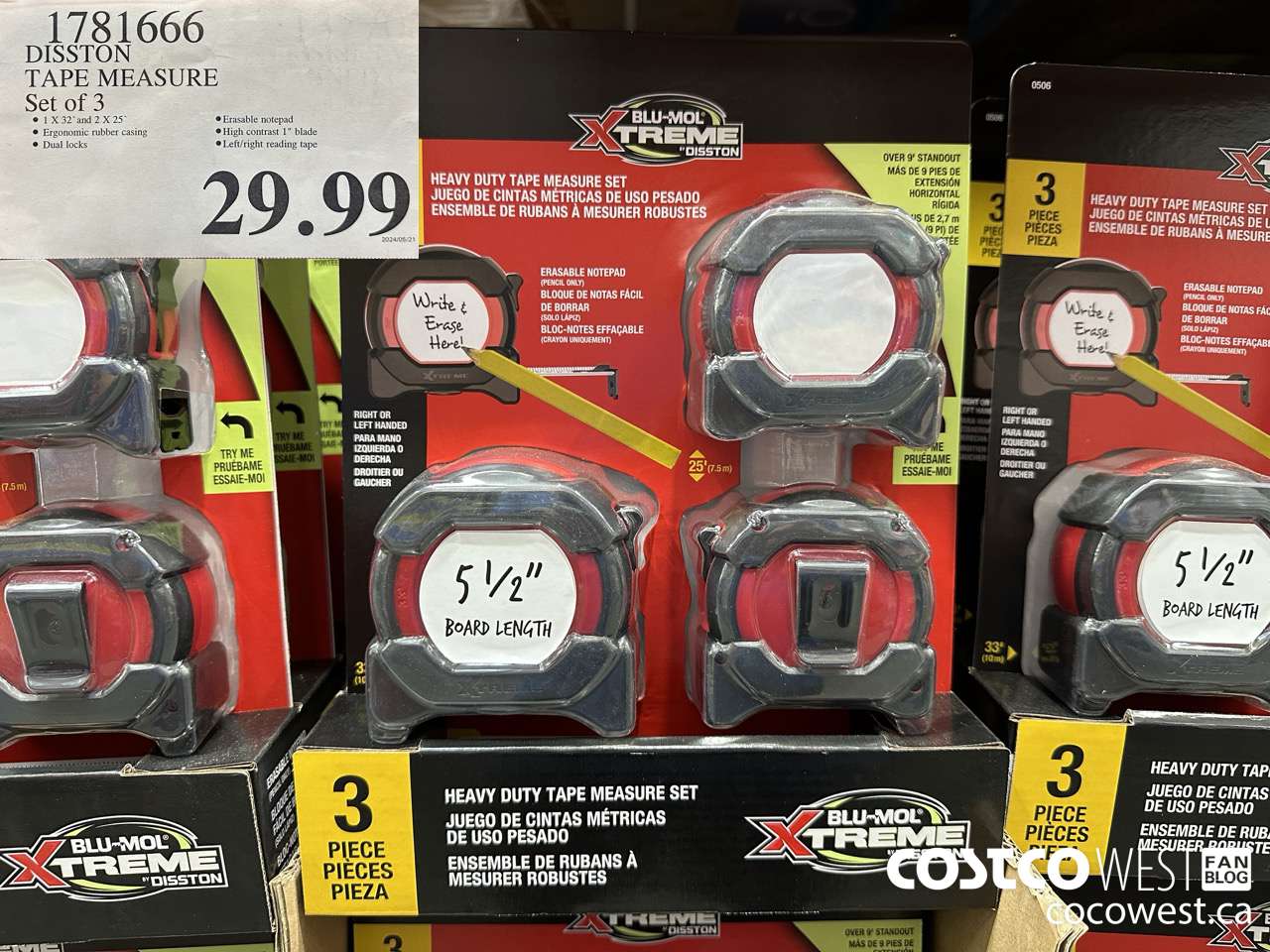 1781666 DISSTON TAPE MEASURE SET OF 3 $29.99