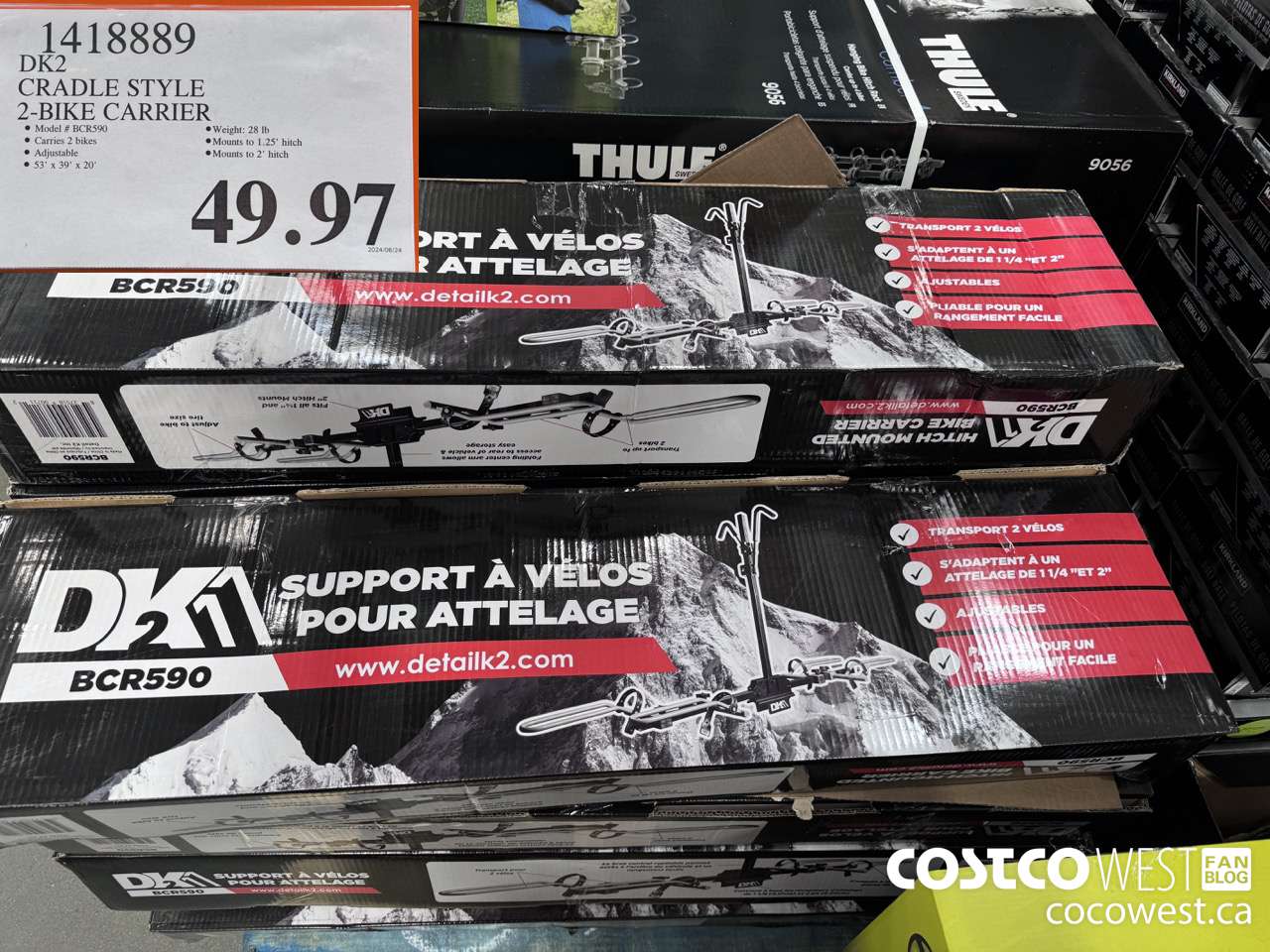 1418889 DK2 CRADLE STYLE 2-BIKE CARRIER $49.97