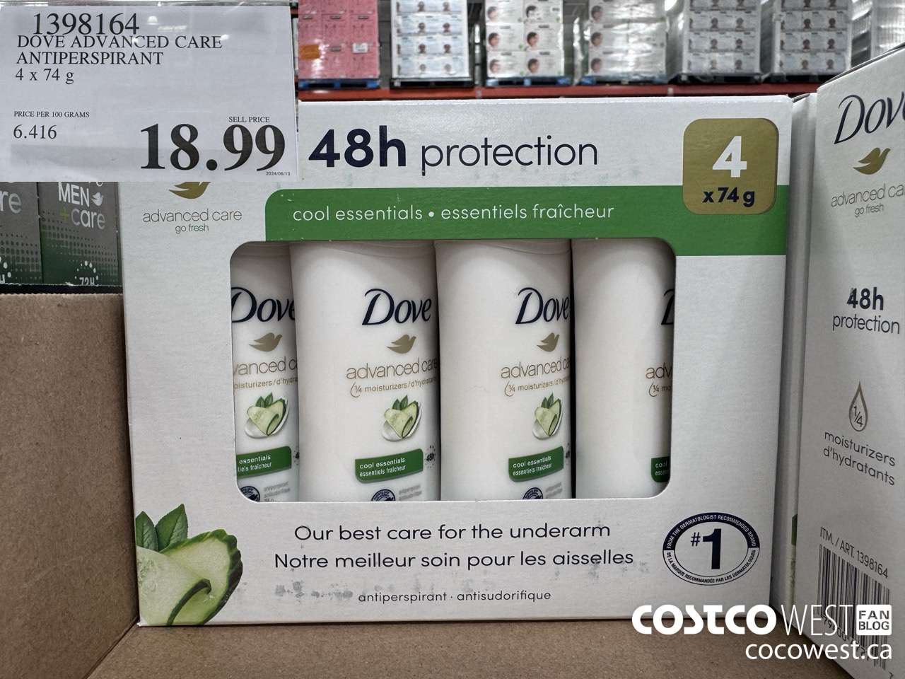 1398164 DOVE ADVANCED CARE ANTIPERSPIRANT 4x74 g $18.99