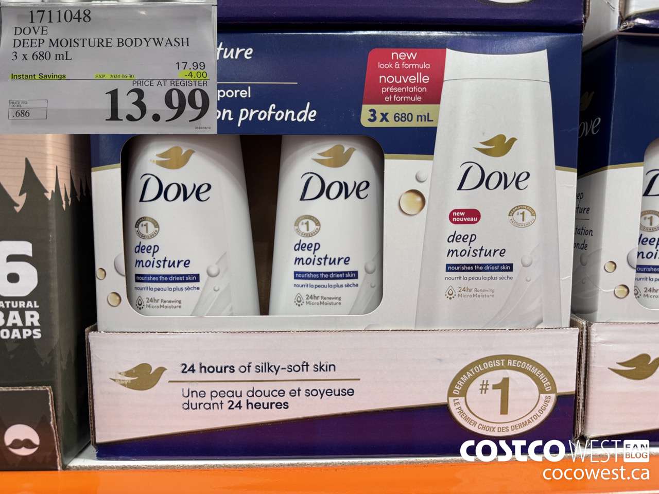 1711048 DOVE DEEP MOISTURE BODYWASH 3 X 680 ML ($4.00 INSTANT SAVINGS EXPIRES ON 2024-06-30) $13.99