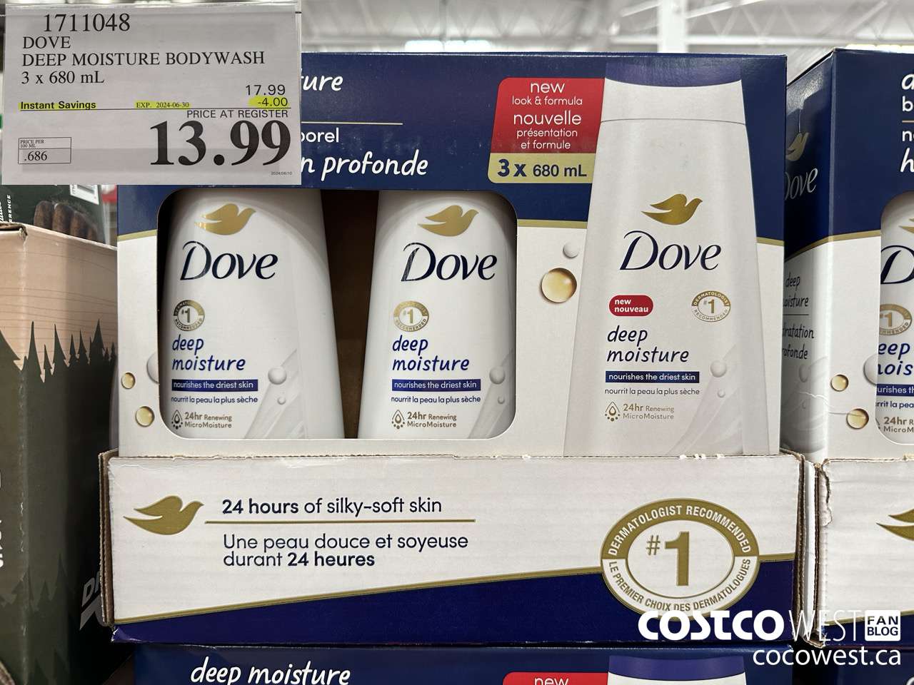 1711048 DOVE DEEP MOISTURE BODYWASH 3 X 680 ML ($4.00 INSTANT SAVINGS EXPIRES ON 2024-06-30) $13.99