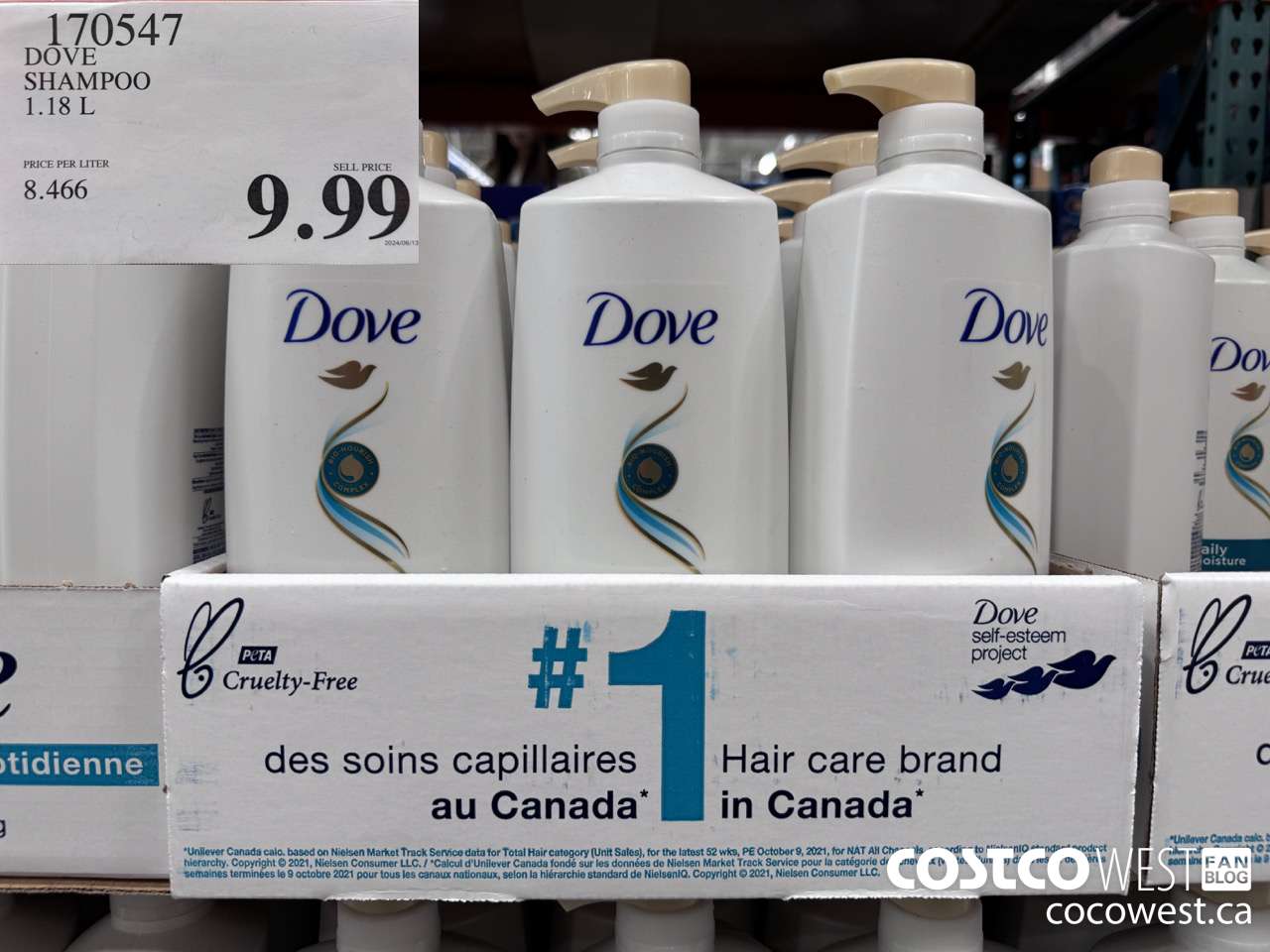 170547 DOVE SHAMPOO 1.18 L  $9.99