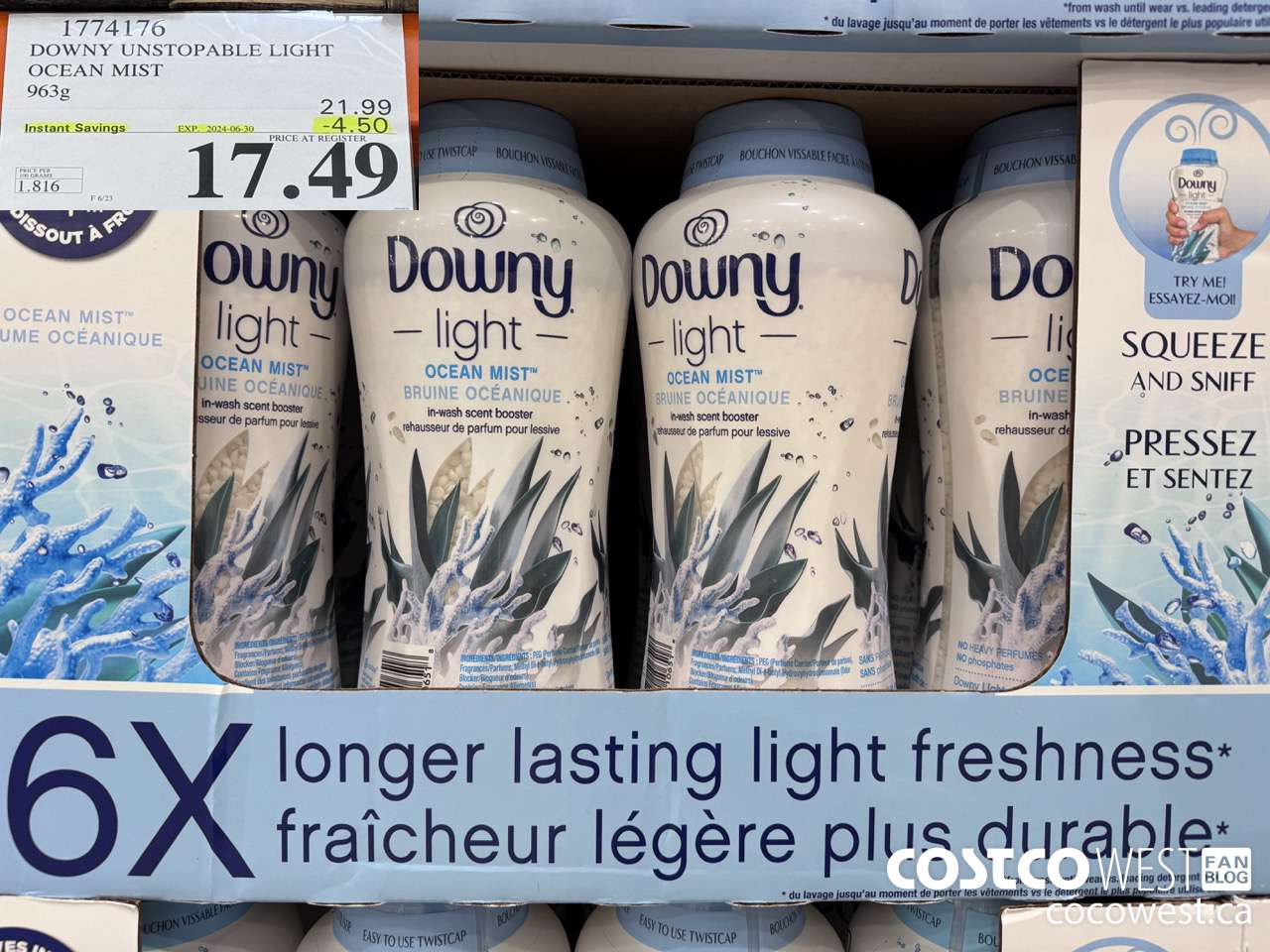 1774176 DOWNY UNSTOPABLE LIGHT OCEAN MIST 963G ($4.50 INSTANT SAVINGS EXPIRES ON 2024-06-30) $17.49