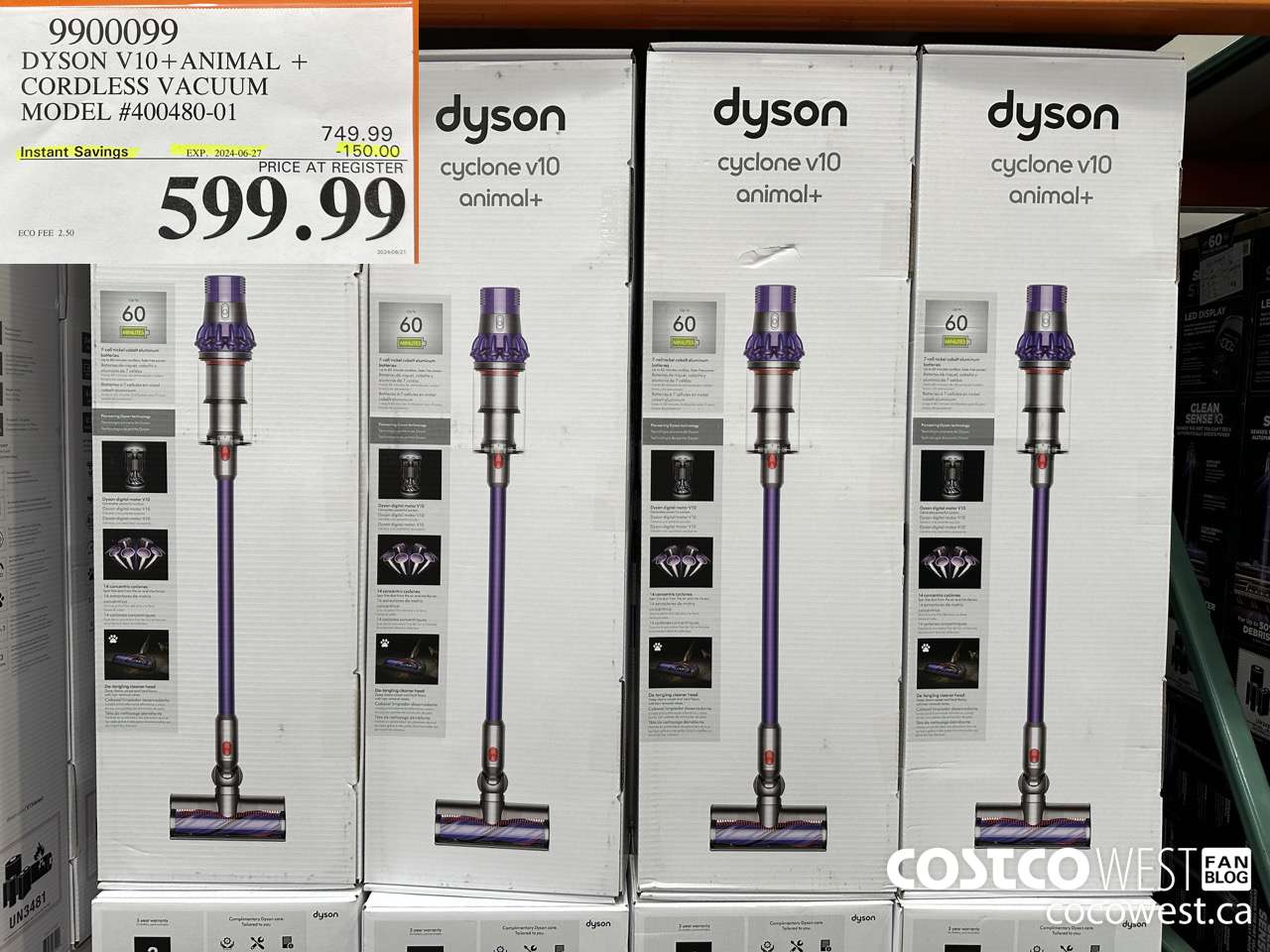 9900099 DYSON CYCLONE V10 ANIMAL + CORDLESS VACUUM CLEANER ($150.00 INSTANT SAVINGS EXPIRES ON 2024-06-27) $599.99