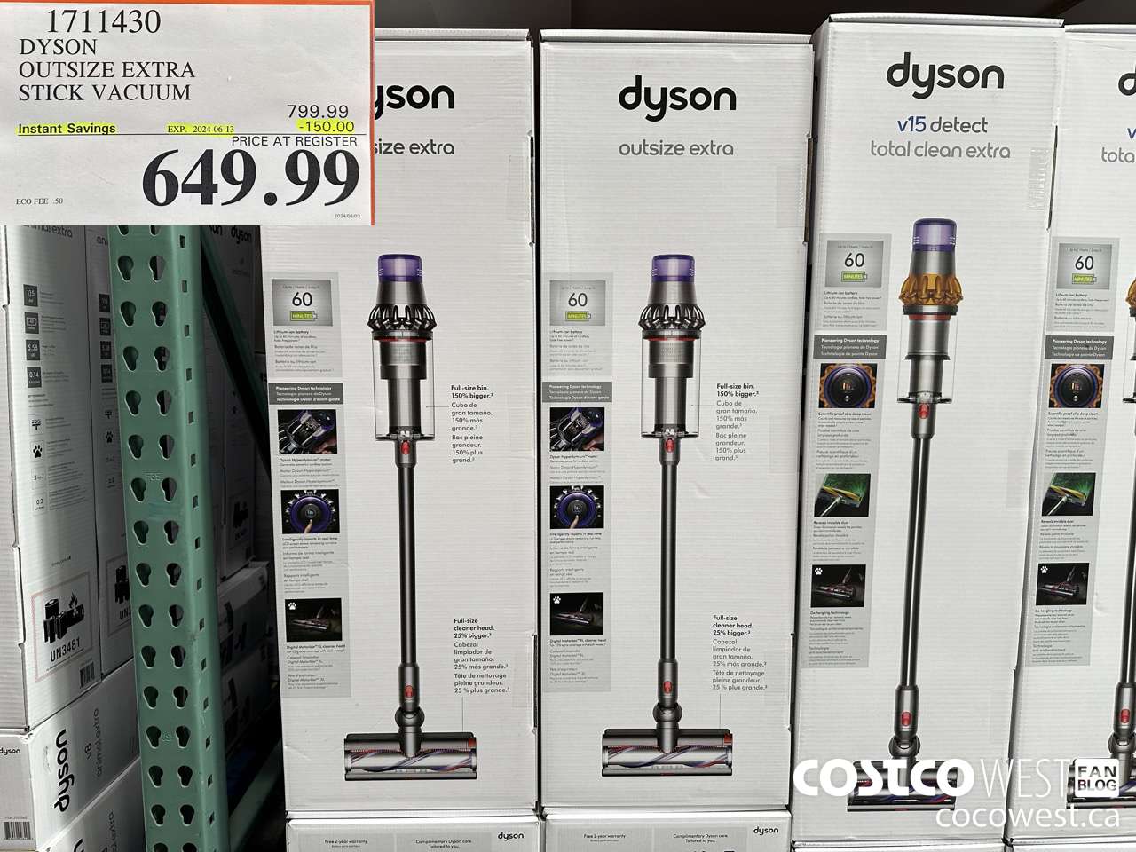 1711430 DYSON OUTSIZE EXTRA STICK VACUUM ($150.00 INSTANT SAVINGS EXPIRES ON 2024-06-13) $649.99