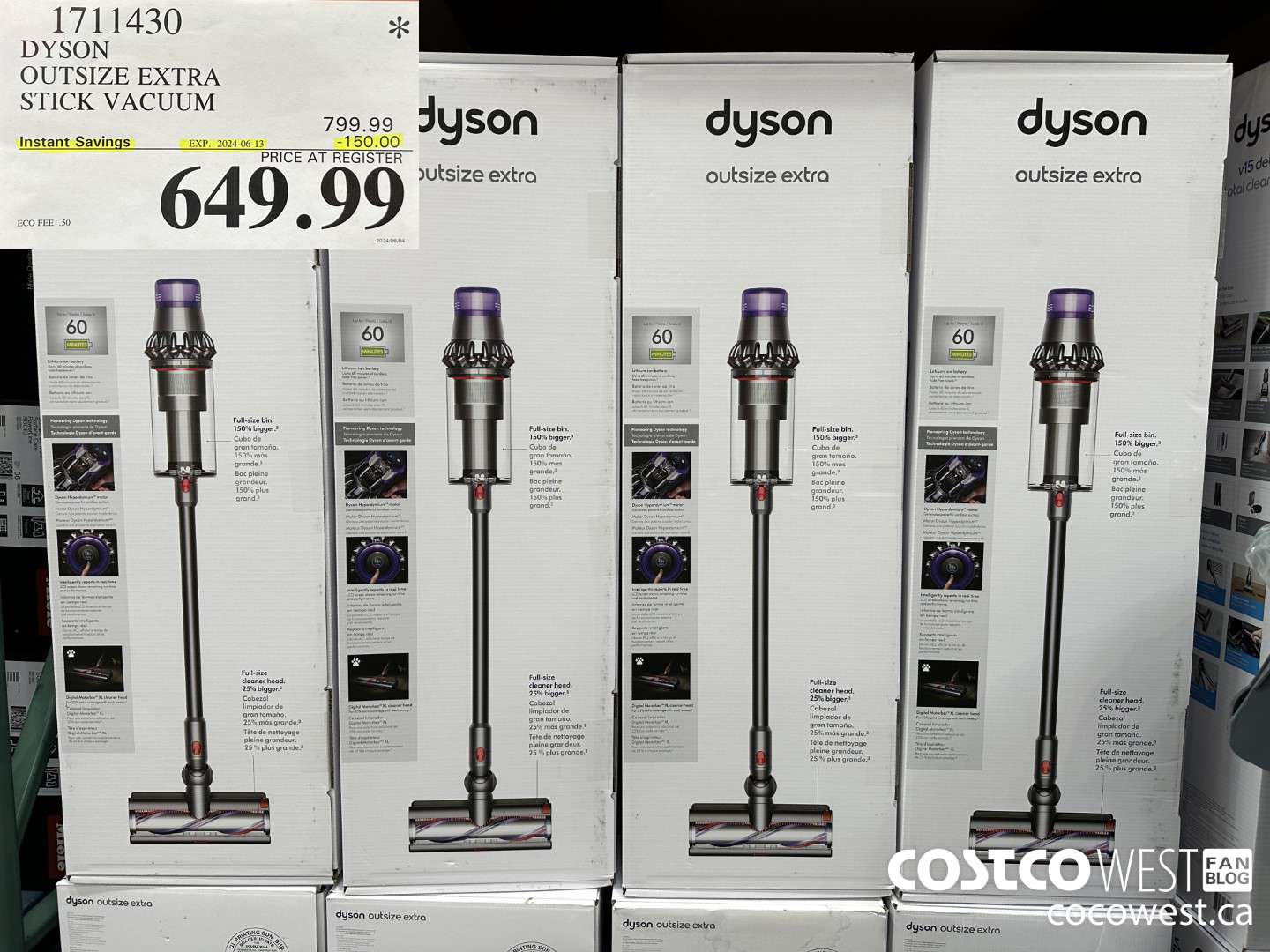 1711430 DYSON OUTSIZE EXTRA STICK VACUUM ($150.00 INSTANT SAVINGS EXPIRES ON 2024-06-13) $649.99