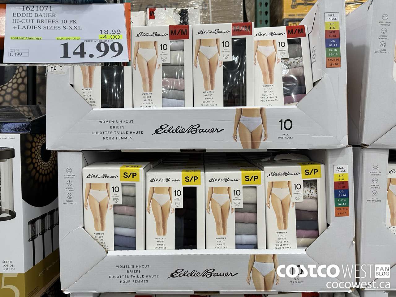 1621071 EDDIE BAUER HI-CUT BRIEF 10PK LADIES SIZES S-XXL ($4.00 INSTANT SAVINGS EXPIRES ON 2024-06-23) $14.99