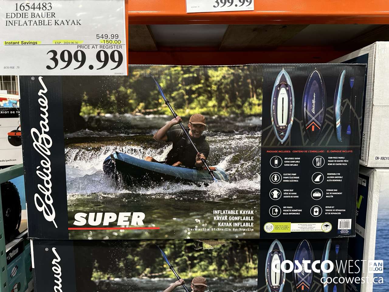 1654483 EDDIE BAUER INFLATABLE KAYAAK ($150.00 INSTANT SAVINGS EXPIRES ON 2024-06-30) $399.99
