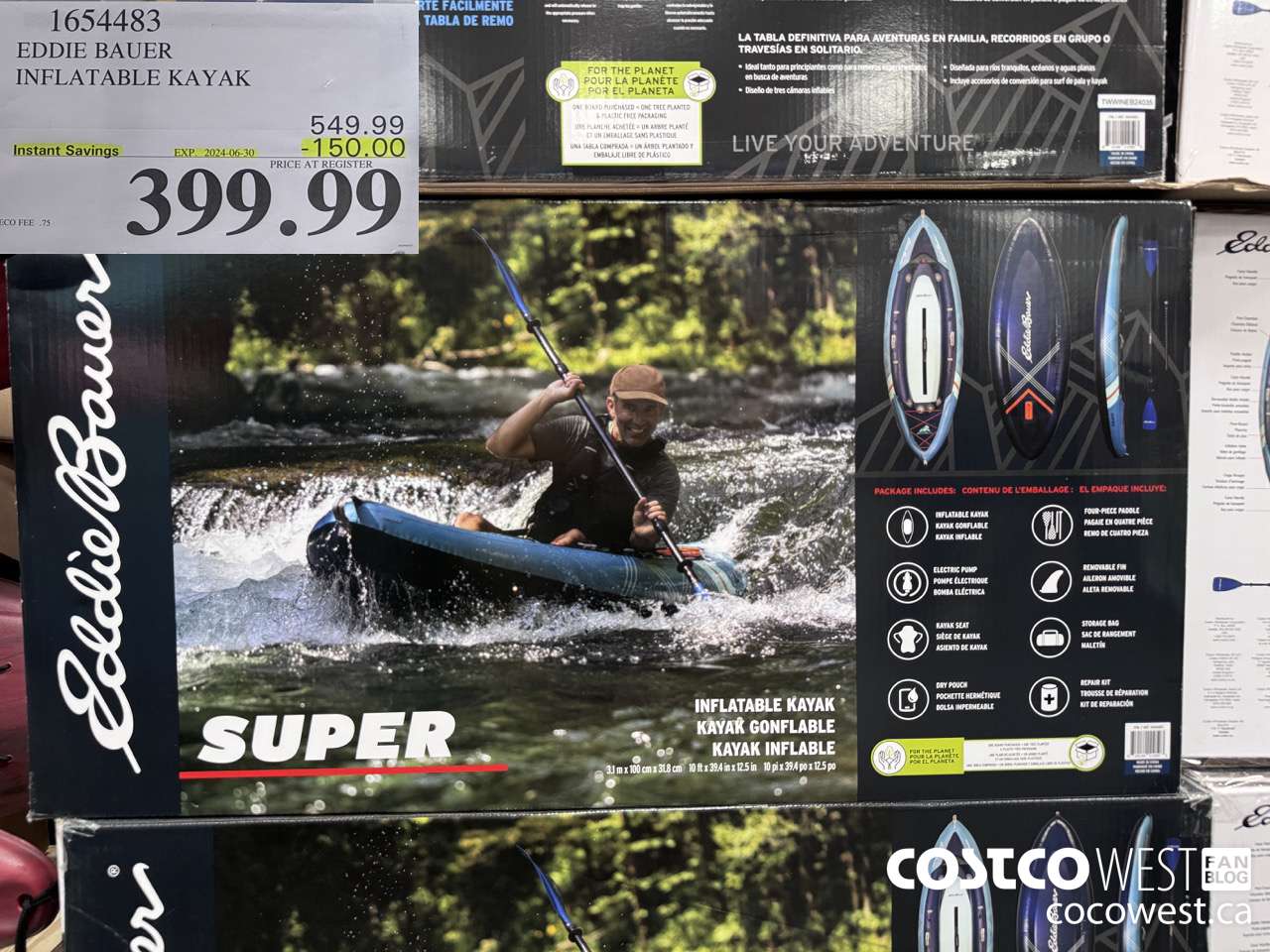 1654483 EDDIE BAUER INFLATABLE KAYAAK ($150.00 INSTANT SAVINGS EXPIRES ON 2024-06-30) $399.99