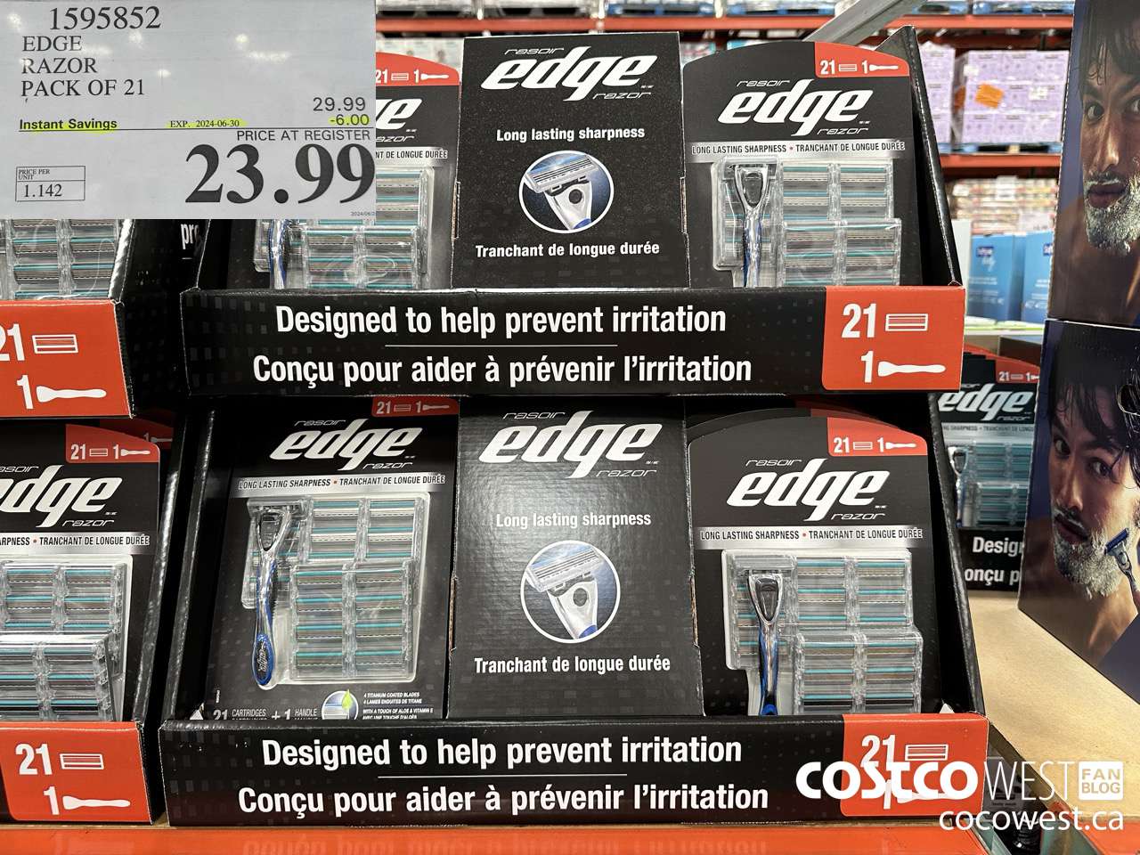 1595852 EDGE RAZOR PACK OF 21 ($6.00 INSTANT SAVINGS EXPIRES ON 2024-06-30) $23.99