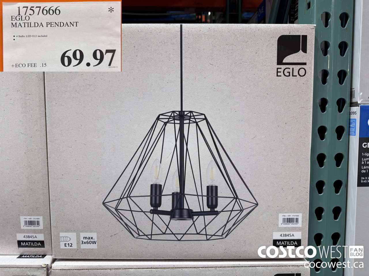 1757666 EGLO MATILDA PENDANT $69.97