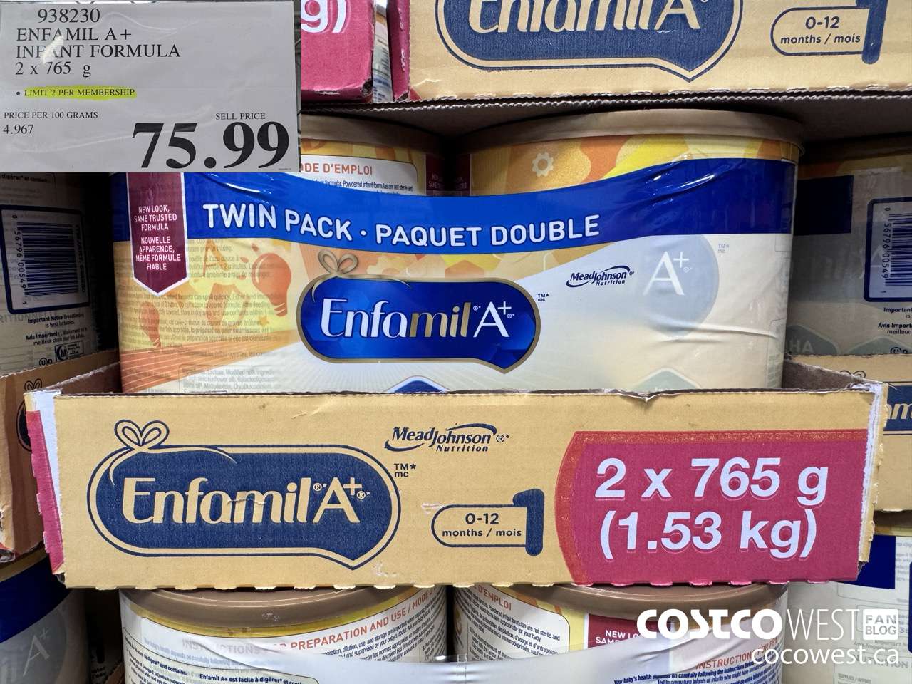 938230 ENFAMIL A+ INFANT FORMULA 2 X 765 G $75.99