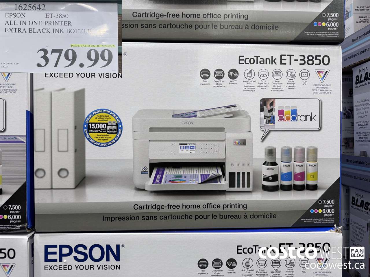 1625642 EPSON ET-3850 ALL IN ONE PRINTER (EXPIRES ON 2024-06-27) $379.99