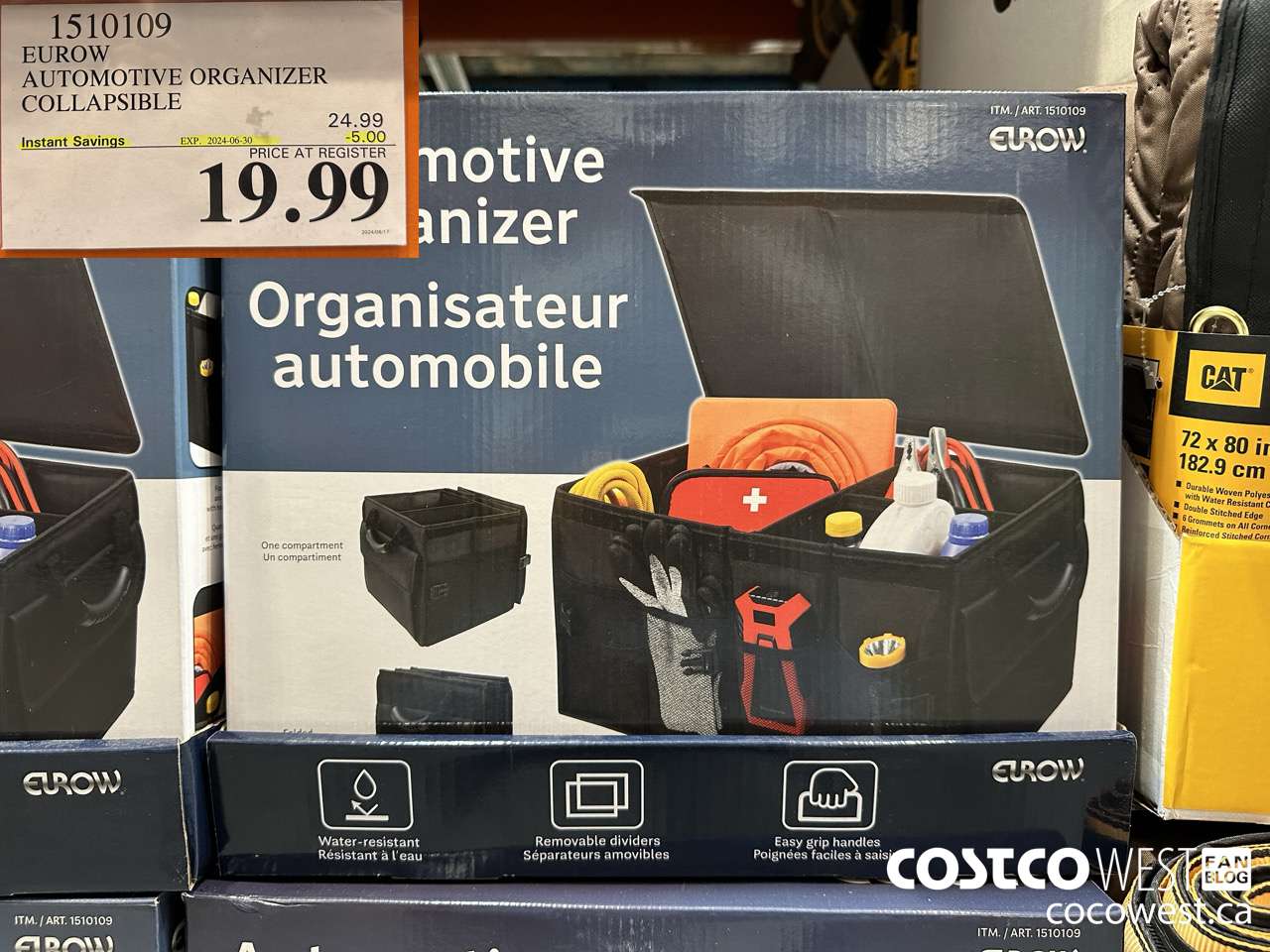 1510109 EUROW AUTOMOTIVE ORGANIZER COLLAPSIBLE ($5.00 INSTANT SAVINGS EXPIRES ON 2024-06-30) $19.99