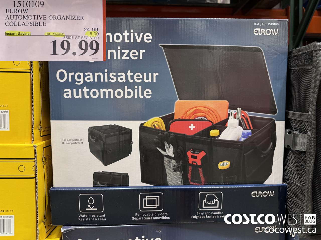 1510109 EUROW AUTOMOTIVE ORGANIZER COLLAPSIBLE ($5.00 INSTANT SAVINGS EXPIRES ON 2024-06-30) $19.99