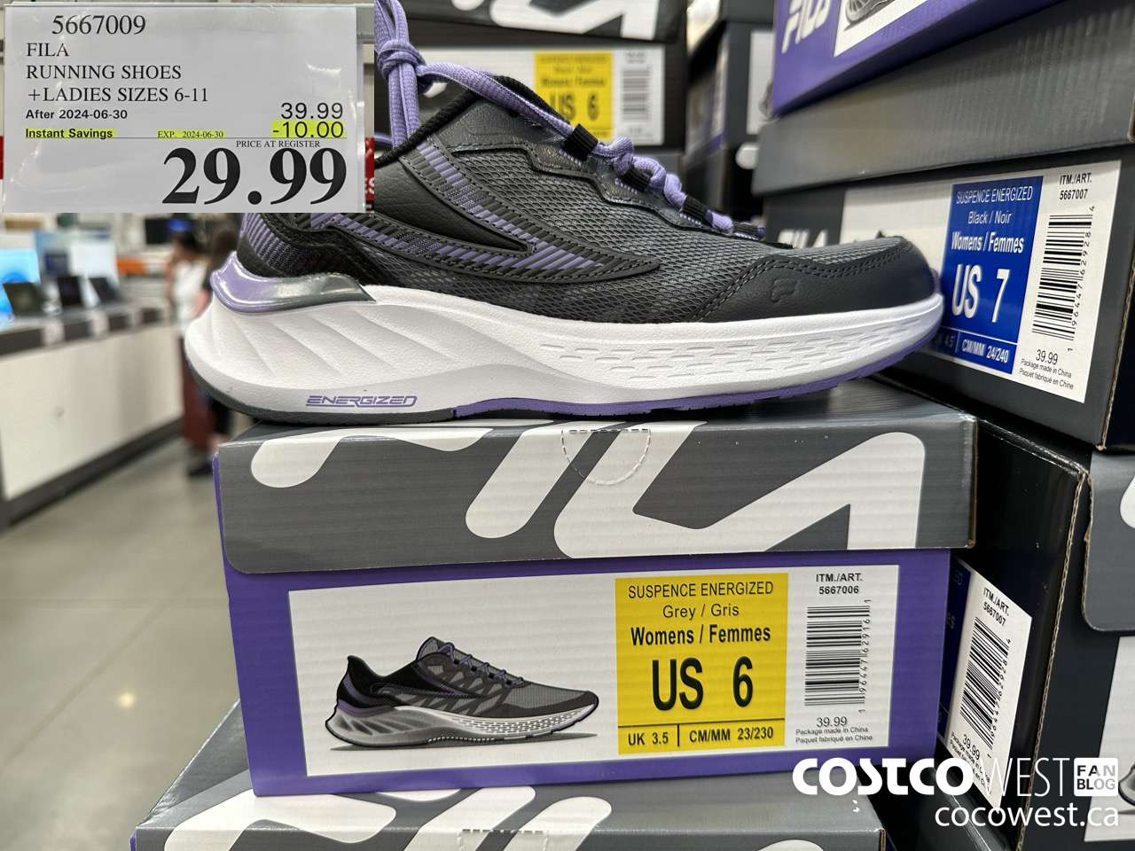 5667009 FILA RUNNING SHOES LADIES SIZES 6-11 ($10.00 INSTANT SAVINGS EXPIRES ON 2024-06-30) $29.99