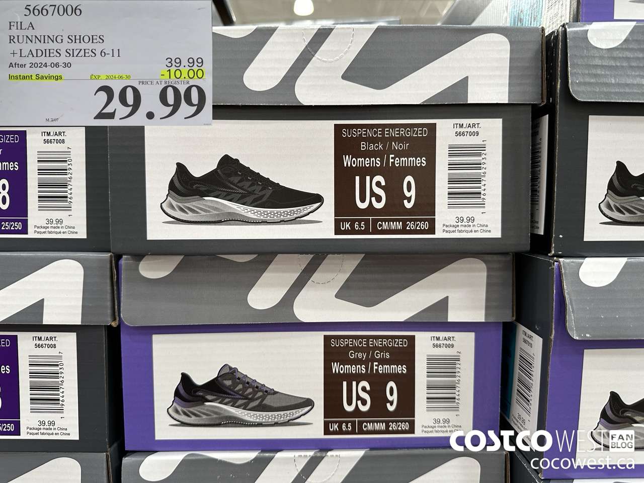 5667006 FILA RUNNING SHOES LADIES SIZES 6-11 ($10.00 INSTANT SAVINGS EXPIRES ON 2024-06-30) $29.99