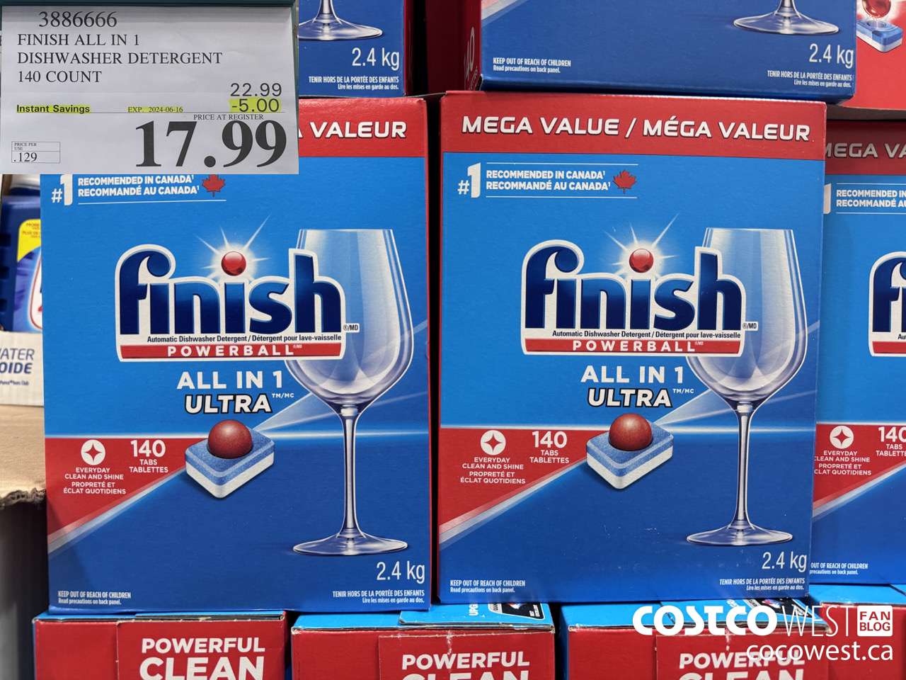 3886666 FINISH ALL IN 1 DISHWASHER DETERGENT 140 COUNT ($5.00 INSTANT SAVINGS EXPIRES ON 2024-06-16) $17.99