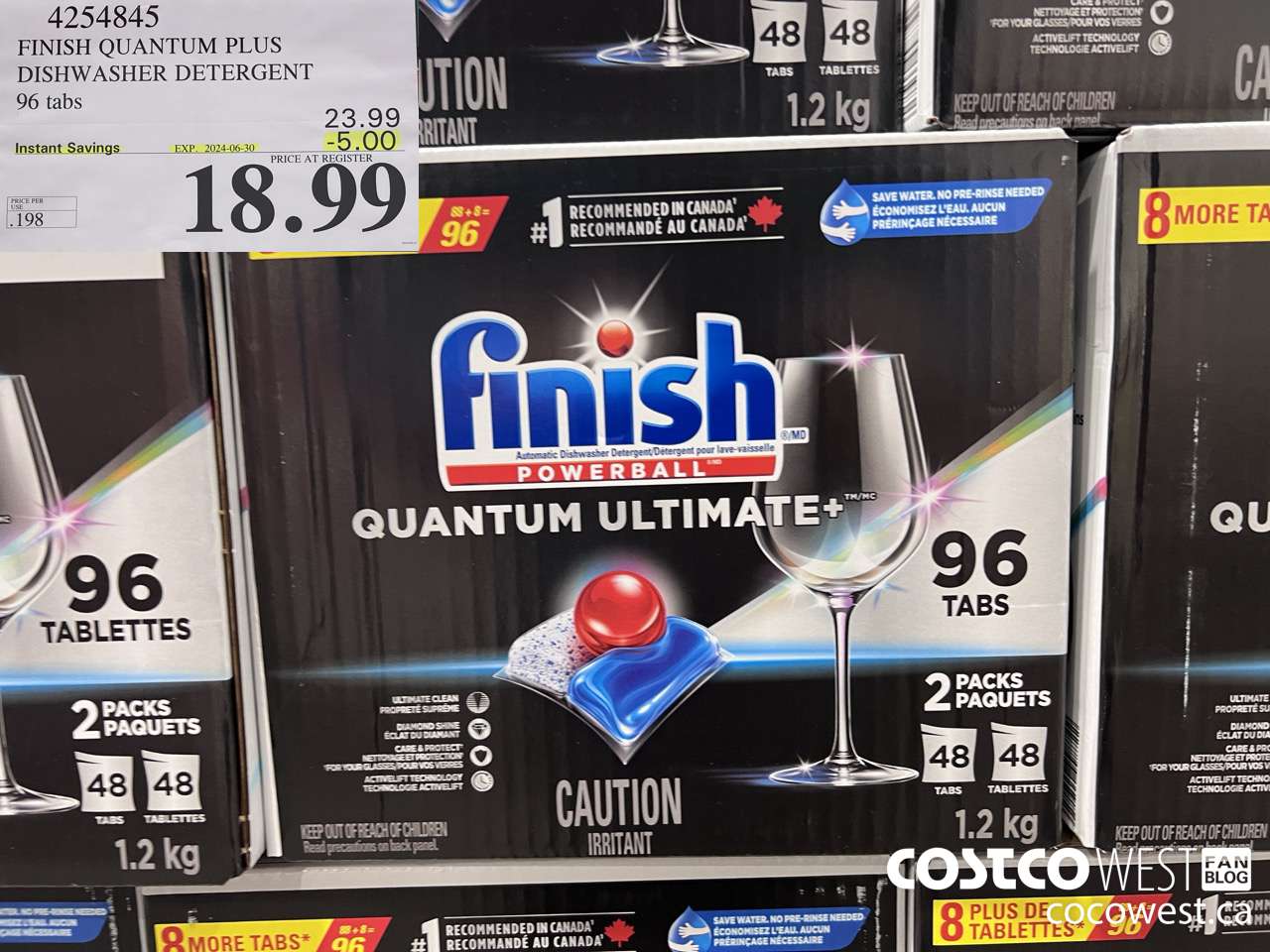 4254845 FINISH QUANTUM PLUS DISHWASHER DETERGENT 96 TABS ($5.00 INSTANT SAVINGS EXPIRES ON 2024-06-30) $18.99