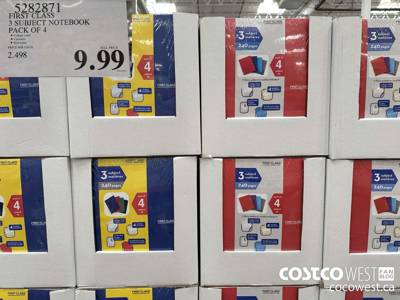 5282871 FIRST CLASS 3 SUBJECT NOTEBOOK PACK OF 4 $9.99