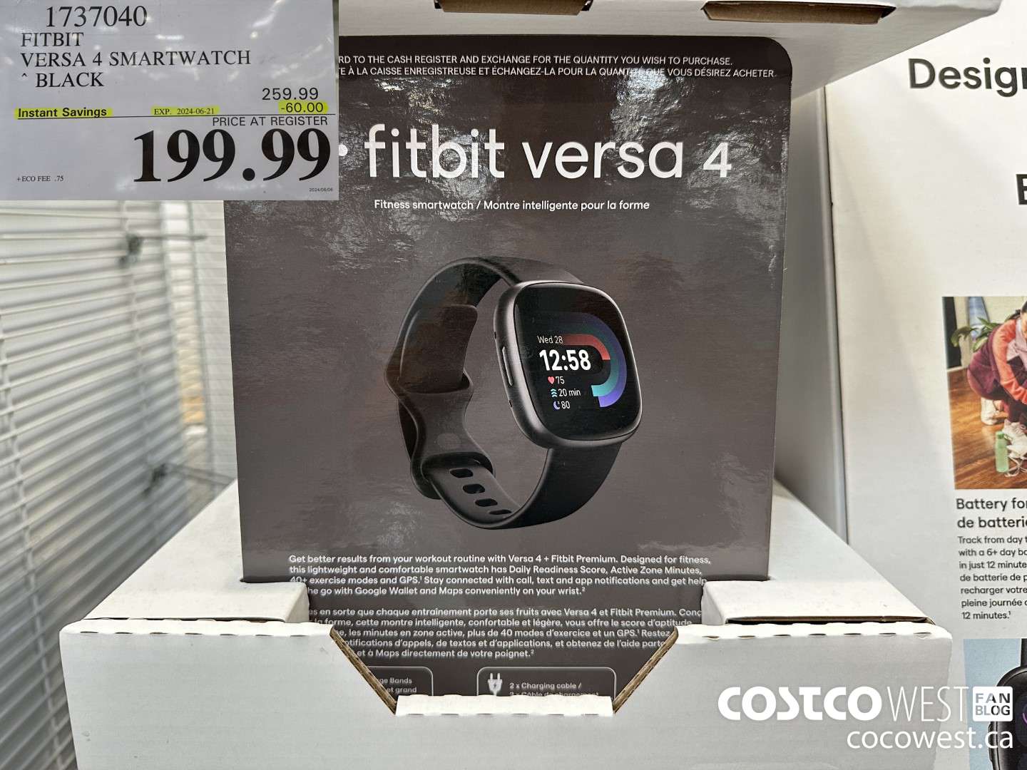 1737040 FITBIT VERSA 4 SMARTWATCH BLACK ($60.00 INSTANT SAVINGS EXPIRES ON 2024-06-21) $199.99