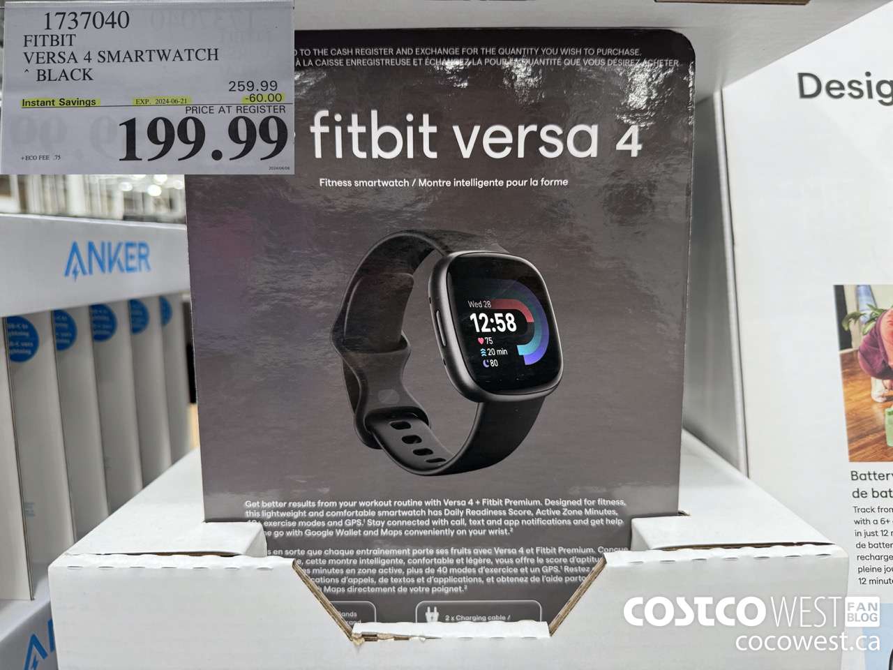1737040 FITBIT VERSA 4 SMARTWATCH BLACK ($60.00 INSTANT SAVINGS EXPIRES ON 2024-06-21) $199.99