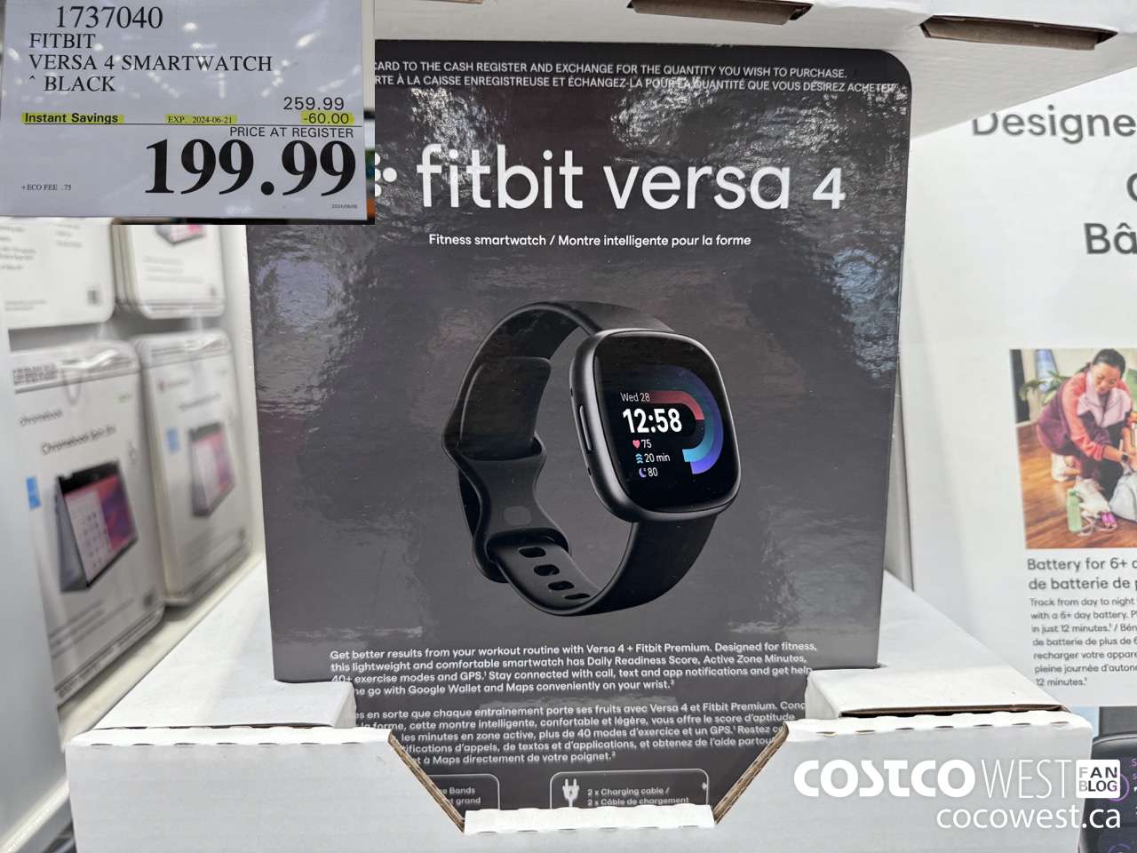 1737040 FITBIT VERSA 4 SMARTWATCH BLACK ($60.00 INSTANT SAVINGS EXPIRES ON 2024-06-21) $199.99