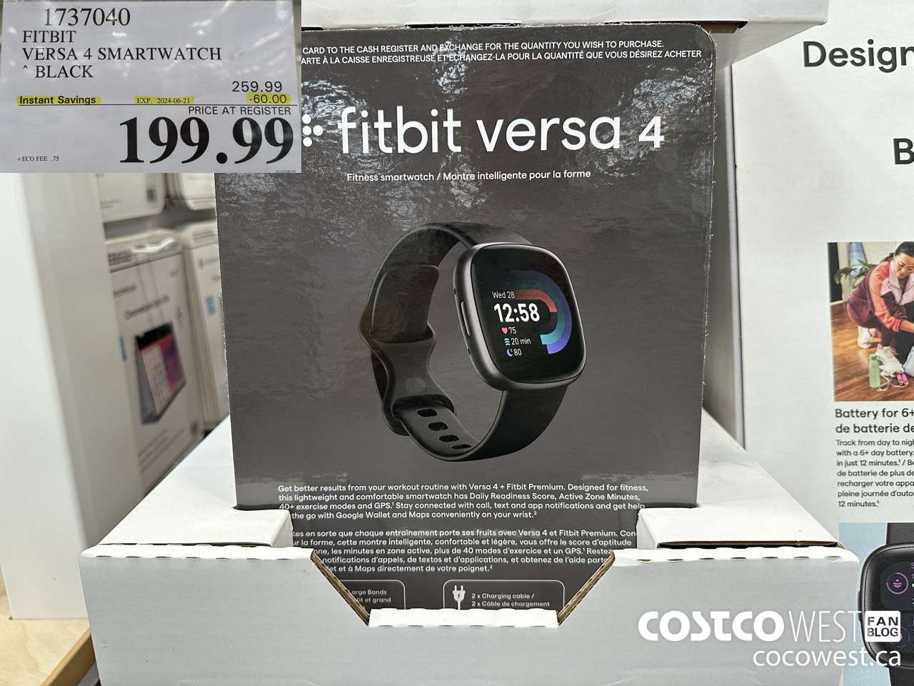 1737040 FITBIT VERSA 4 SMARTWATCH BLACK ($60.00 INSTANT SAVINGS EXPIRES ON 2024-06-21) $199.99