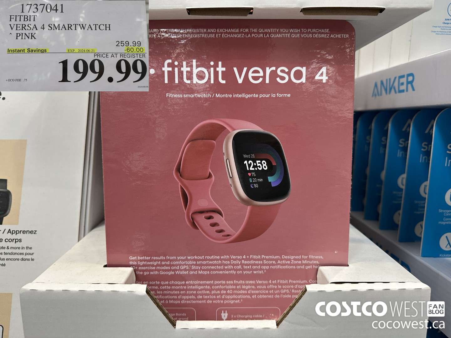 1737041 FITBIT VERSA 4 SMARTWATCH PINK ($60.00 INSTANT SAVINGS EXPIRES ON 2024-06-21) $199.99
