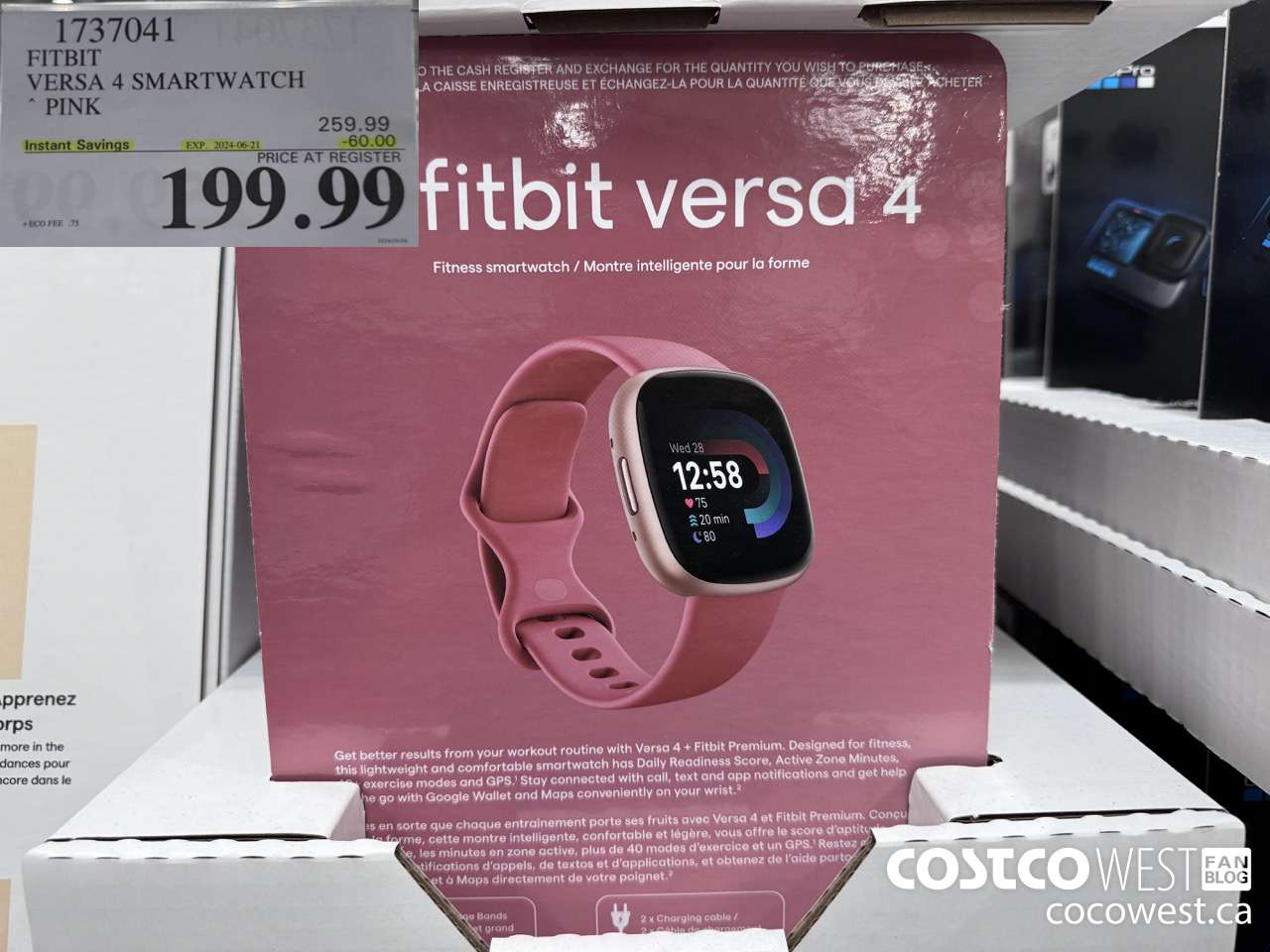 1737041 FITBIT VERSA 4 SMARTWATCH PINK ($60.00 INSTANT SAVINGS EXPIRES ON 2024-06-21) $199.99